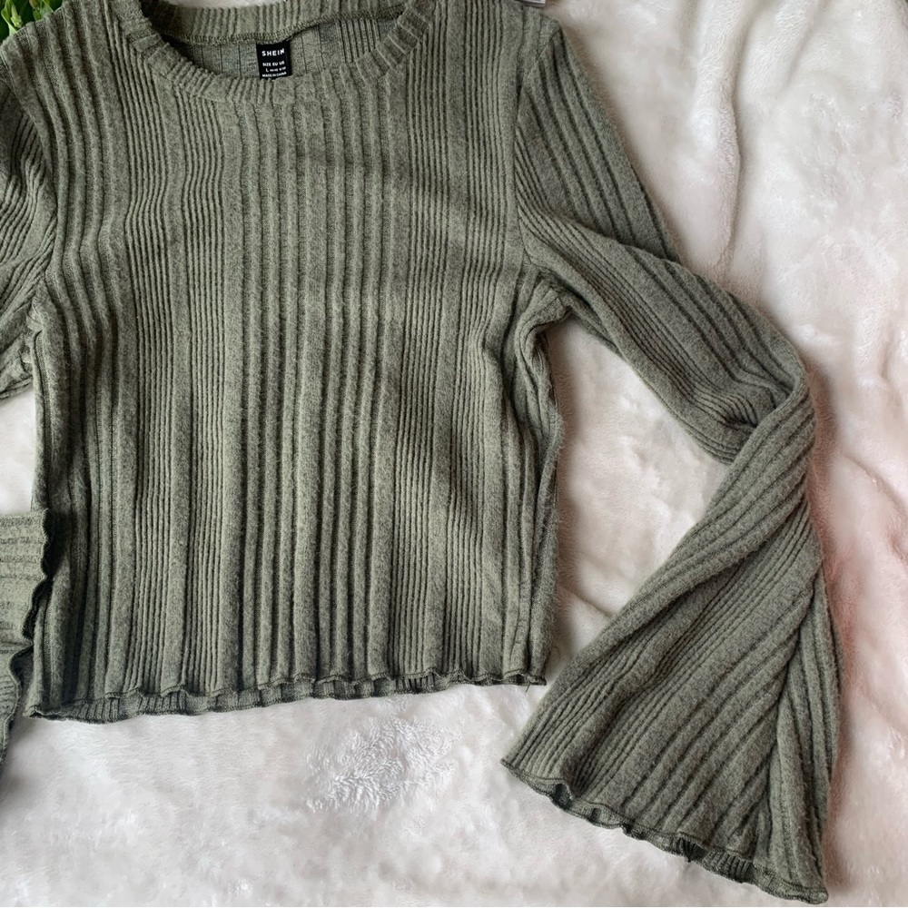 SHEIN green long sleeve sweater size l - Picture 5 of 7